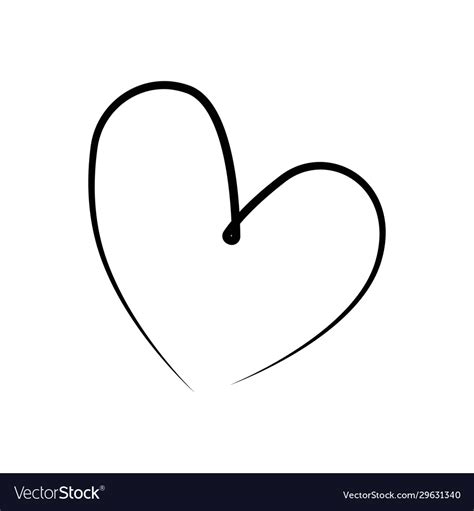 Outline Hand Drawn Heart Icon Heart Collection Vector Image