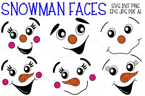 snowman faces christmas cutting files and clipart svg dxf 391979 svgs design bundles