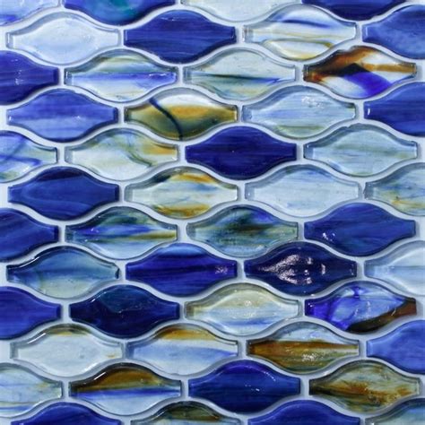 Wavy Shaped Glass Mosaic Tile Contemporary Mosaic Tile By Gl Stone Ltd Houzz