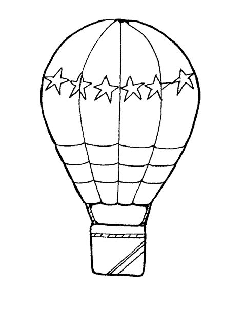 Black And White Hot Air Balloon Coloring Page R N Clip Art Library