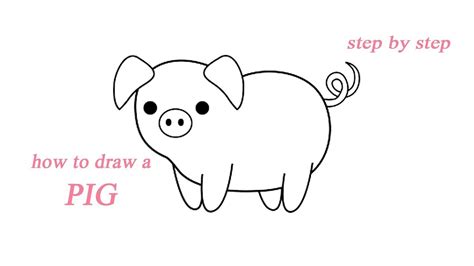 How To Draw A Pig Step By Step Pig Easy Drawing For Children Guide