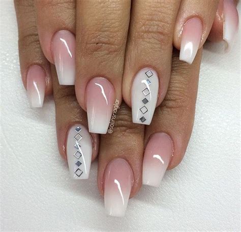 Clear White Ombré Nails With Images Coffin Nails Designs Ombre