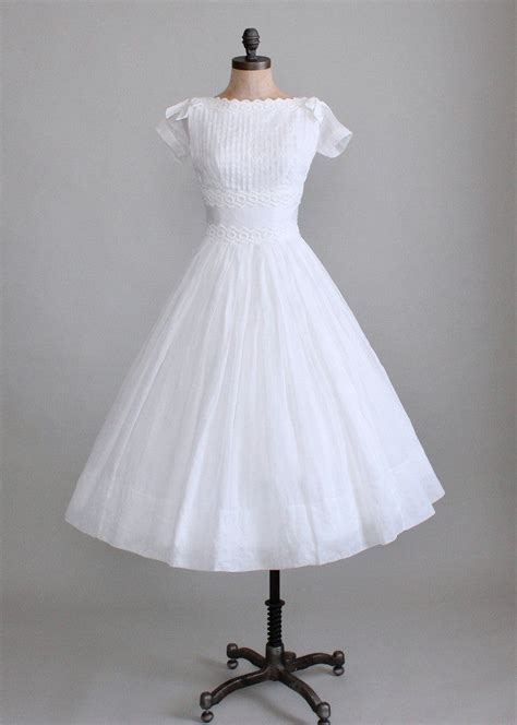 vintage 1950s white organdy wedding dress raleigh vintage