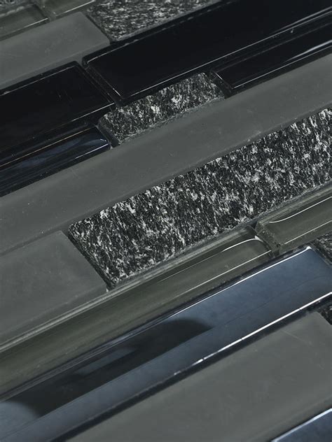 A backsplash can add an extra pop of color to. Black Subway Stone Glass Mosaic Tile | Backsplash.com