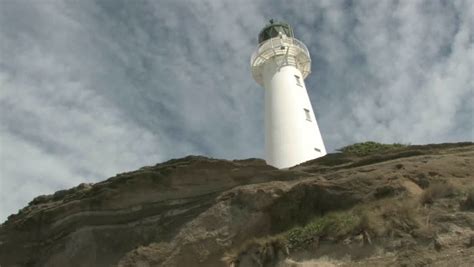 Looking Up At Castlepoint Lighthouse Built In 1913 And The Last Manned