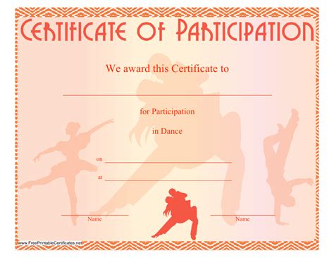 Free Printable Dance Certificate Template Printable Templates