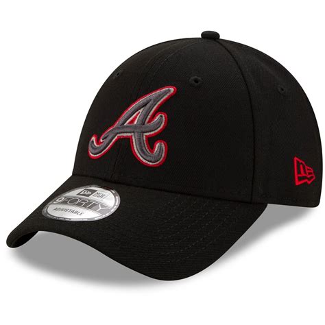 Mens New Era Black Atlanta Braves League 9forty Adjustable Hat