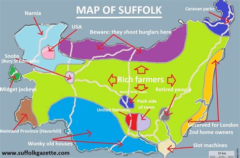 Suffolk Gazette Map Of Suffolk 