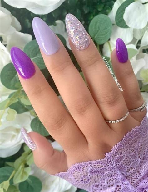 47 Gorgeous Purple Nails With Glitter Ideas You Should Try