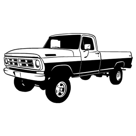 1972 Ford F100 Pickup Truck Clipart Vector Clip Art Graphics Dxf Svg
