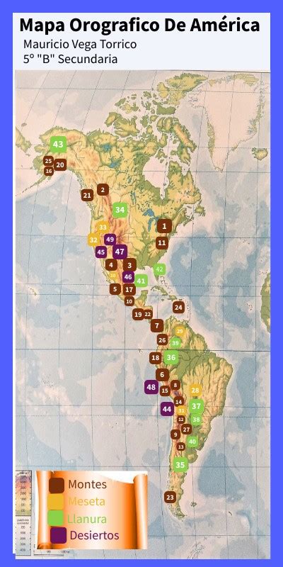 Mapa Orografico De América By Mvt Mauricio Vega On Genially