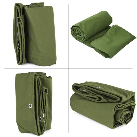Vevor Multi Size Canvas Tarp Green Cotton Tarpaulin Heavy Duty Supplies