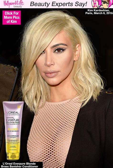 [pics] kim kardashian s platinum blonde — experts give healthy hair tips hollywood life