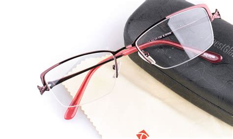 poesia stainless steel pc womens semi rimless optical glasses