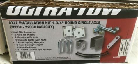 Ultra Tow Axle Installation Kit 1 34 Round Single Axle 2000 Lb