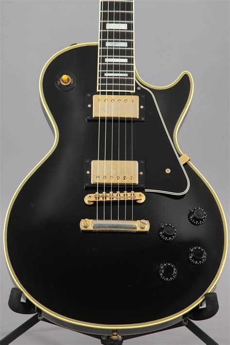 2002 Gibson Custom Shop Les Paul Custom 1957 Reissue 57ri Ebony Black Guitar Chimp
