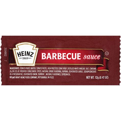 Heinz Barbeque Sauce Single Serve 04 Oz Packets Pack Of 200