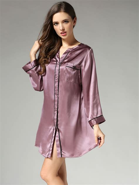 Pure Mulberry Silk Nightgowns And Chemise For Women