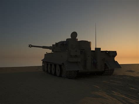 Tiger Tank In The Desert Finished Projects Blender Artists Community