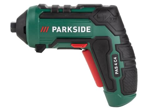 parkside® akkuschrauber pas4 4 aufsätze lithium ionen akku integrierte led leuchte lidl de