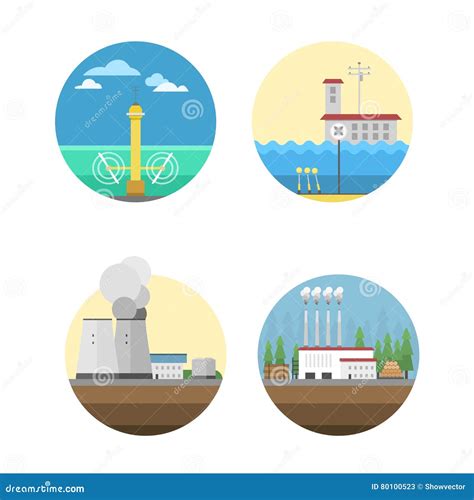 Energy Sources Vector Illustration Stock Vector Illustration Of