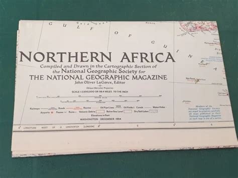 Vintage 1954 National Geographic Map Of Northern Africa 1266 Picclick