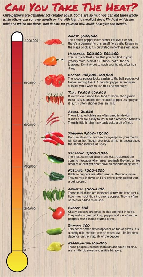 Chile Pepper Heat On The Scoville Scale 42 Cheat Sheet