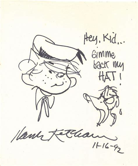 Hank Ketcham Ketcham Hank Original Sketch Signed Donald Duck With