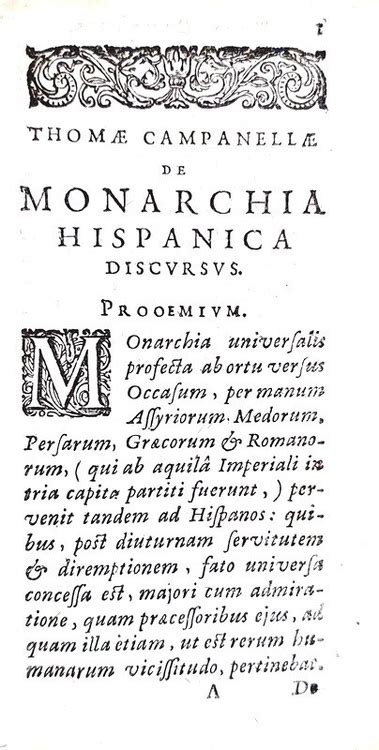L Utopia Nel Seicento Tommaso Campanella De Monarchia Hispanica
