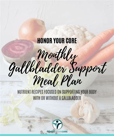 Monthly Gallbladder Support Meal Plan Honor Your Core