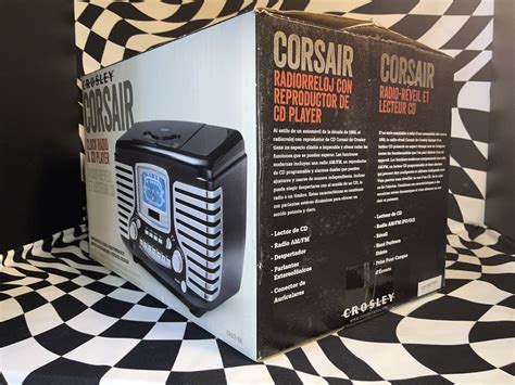 Nos In Box Crosley Cr612 Bk Black Corsair Amfm Radio Dual Alarm Clock