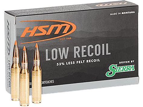 Hsm Low Recoil Ammo 308 Winchester 150 Grain Sierra Tipped Spitzer