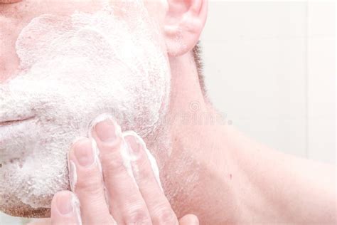 Applying Shaving Foam Stock Image Image Of Lotion Moisturizing 146482957