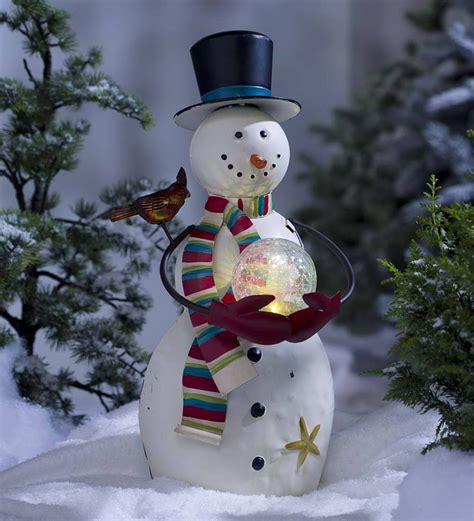 Fiber Optic Christmas Decorations Indoor Snowman Figures Snowman
