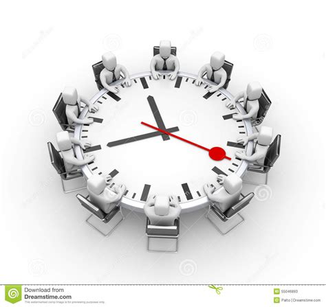 That way, the team member in dublin doesn't have a late meeting every week, and the team member in this is a good rule of thumb for all large team meetings, as time zones and vacation time will invariably lead to at least a few absences. Meeting. Table In The Form Of Clock Stock Illustration ...