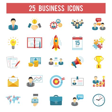 Business Startup Flat Icons Set 469102 Vector Art At Vecteezy