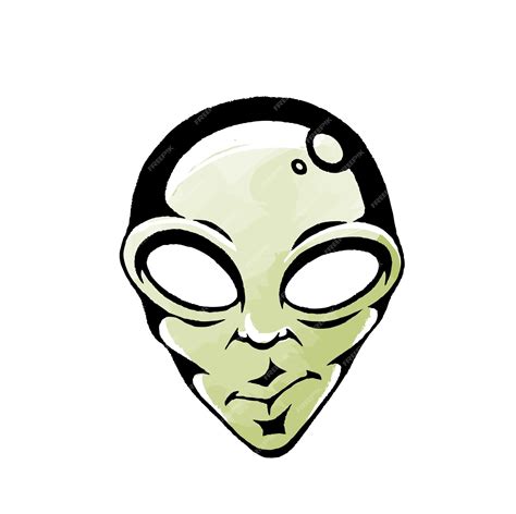 Premium Vector Green Alien Head And Face Scratchboard Engraved Vector