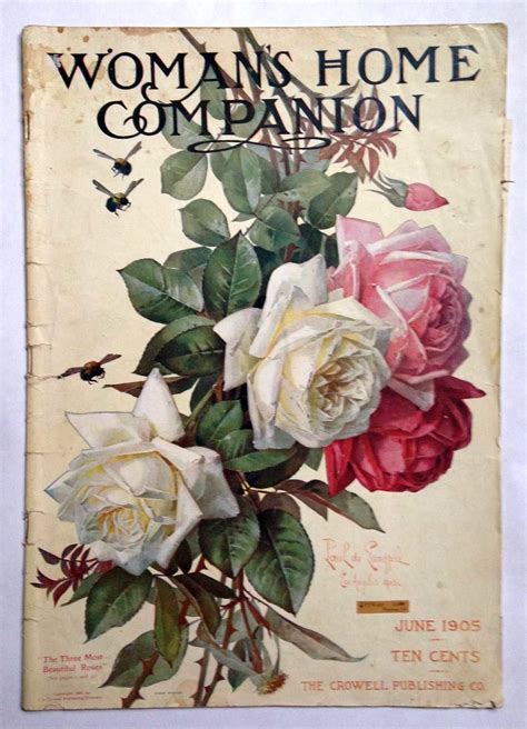 Womens Home Companion Magazine 1905 Longpre Roses Bees Bungalow Plans