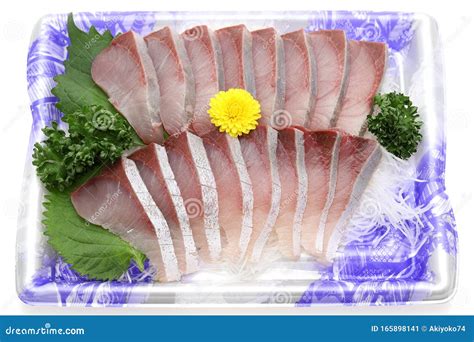 Japanese Seafood Sashimi Of Hamachi Yellowtail Stock Image Image Of