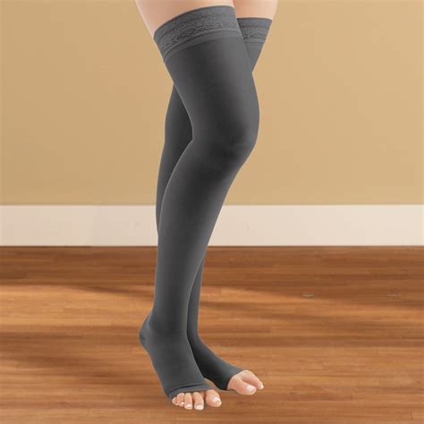 Thigh High Compression Stockings Firm Open Toe Collections Etc