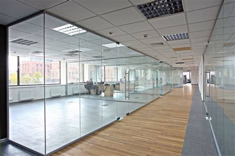 Modern Double Glazed Office Partitions 6063 T5 Grade Aluminum Alloy Frame