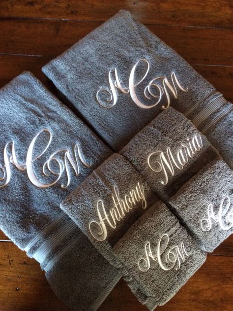 Oversized Set Of Monogrammed Towels By Ptthreads On Etsy