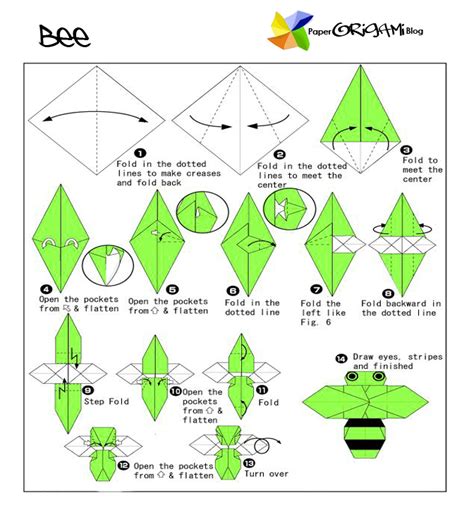 Bug Origami Bee Paper Origami Guide