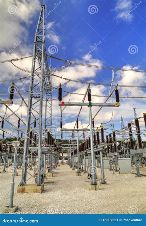 High Voltage Switchyard Stock Image Image Of Energy 46809221