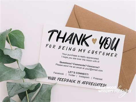 Instant Thank You Cards Business Editable Pdf Purchase Thank Etsy