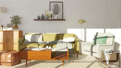 Organic And Green Mid Century Modern Living Room Living Room Design