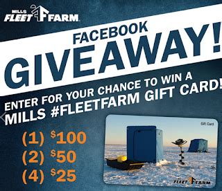 Free shipping on many items. Mills Fleet Farm Gift Card Giveaway - 7 Winners. 4 Win $25 ...