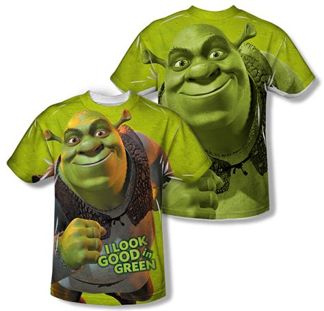 Shrek I Look Good In Green Sublimation Shirt Frontback Print Shrek I