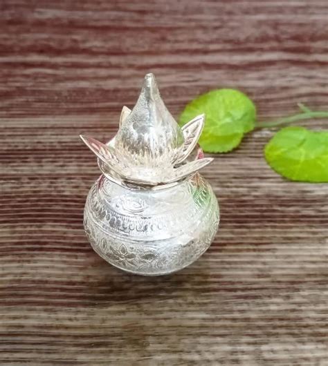 Luckypot German Silver Kalasam With Coconut For Poojadecorreturn T