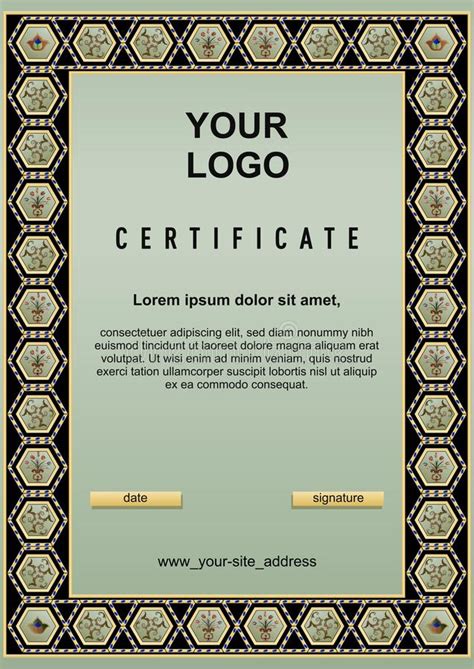 Islamic Certificate Template Docx Stationery Templates Islamic Art Images
